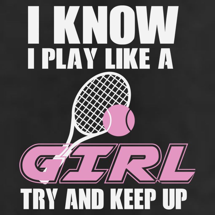 I Know I Play Like A Girl Try To Keep Up 7 Panel Mesh Trucker Snapback Hat