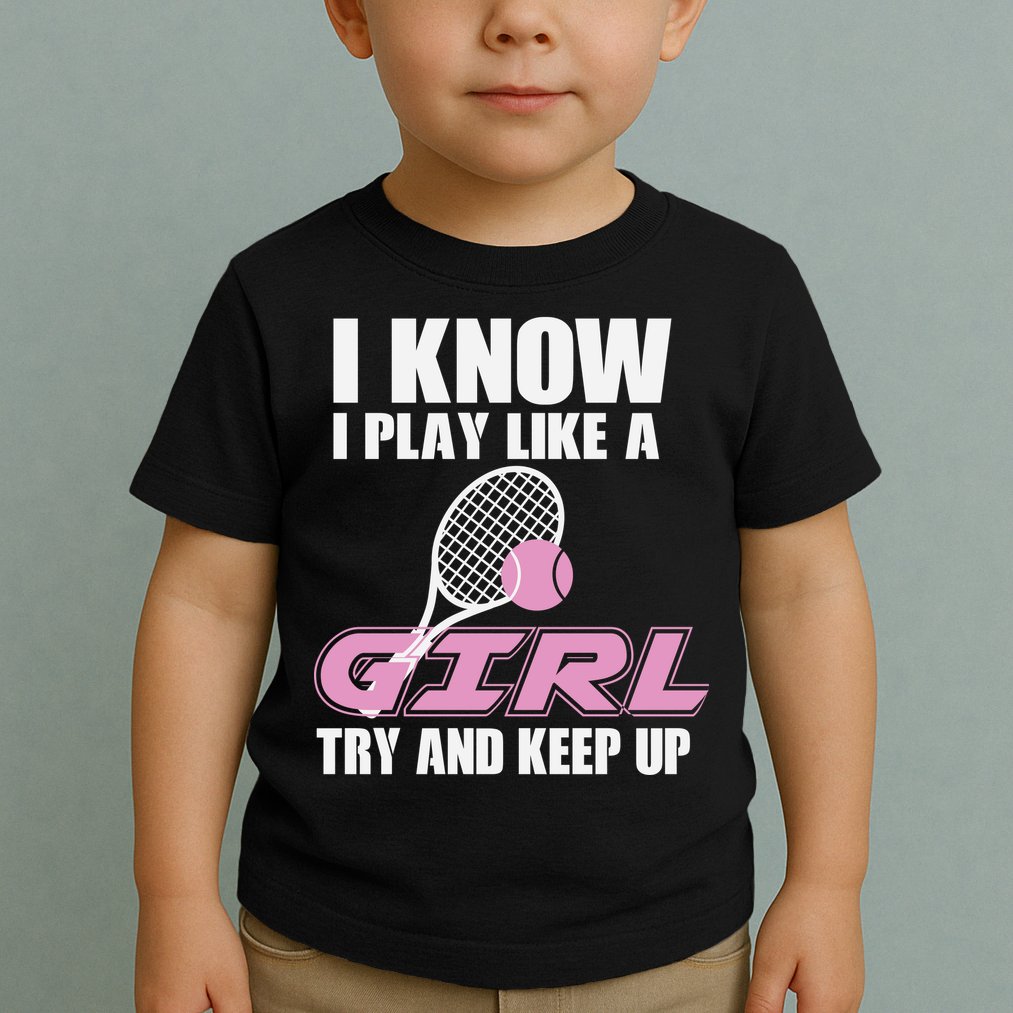 I Know I Play Like A Girl Try To Keep Up Toddler T-Shirt