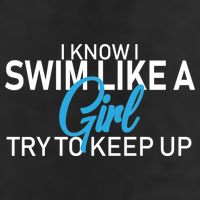 I Know I Swim Like A Girl Try To Keep Up Garment-Dyed Fleece Hoodie