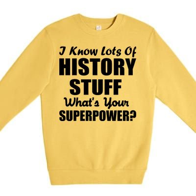 I Know Lots Of History What's Your Superpower Premium Crewneck Sweatshirt