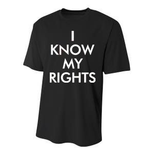 I Know My Rights Protest Youth Performance Sprint T-Shirt