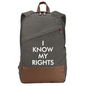 I Know My Rights Protest Cotton Canvas Backpack