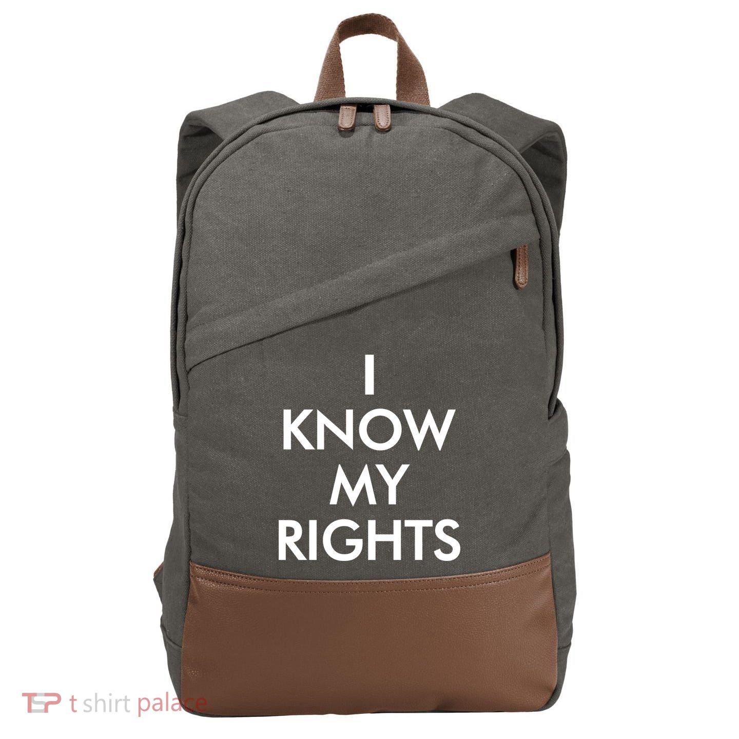 I Know My Rights Protest Cotton Canvas Backpack
