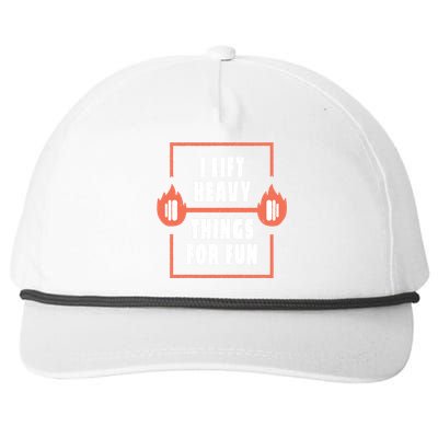 I Lift Heavy Things For Fun Snapback Five-Panel Rope Hat