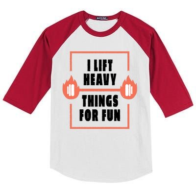 I Lift Heavy Things For Fun Kids Colorblock Raglan Jersey