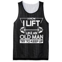 I Lift Like An Old Man Try To Keep Up Mesh Reversible Basketball Jersey Tank