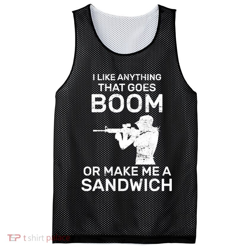 I Like Anything That Goes Boom Mesh Reversible Basketball Jersey Tank