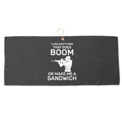 I Like Anything That Goes Boom Large Microfiber Waffle Golf Towel