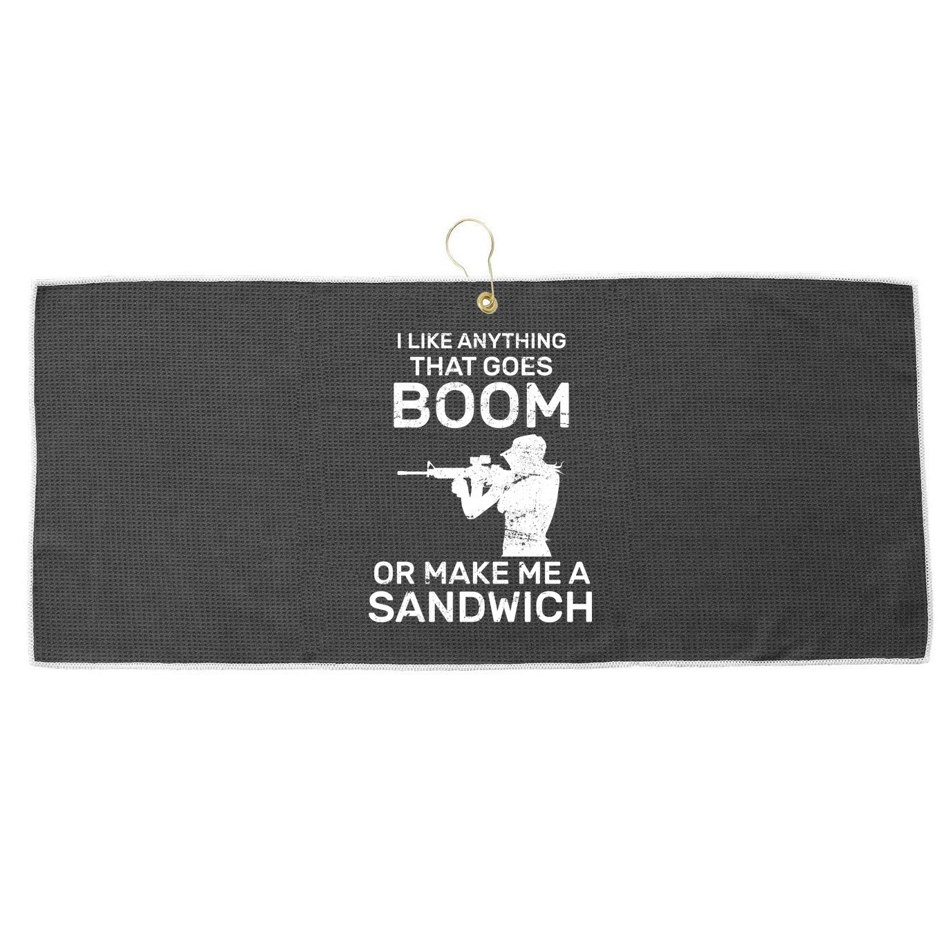I Like Anything That Goes Boom Large Microfiber Waffle Golf Towel