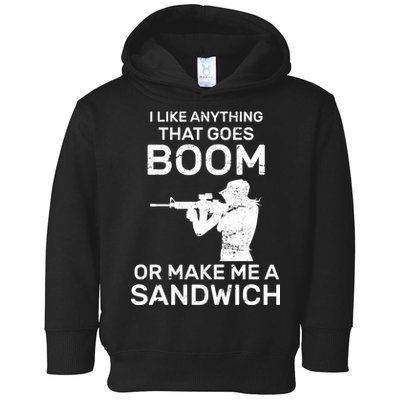 I Like Anything That Goes Boom Toddler Hoodie