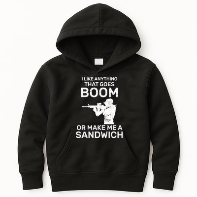 I Like Anything That Goes Boom Kids Hoodie