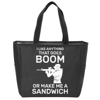 I Like Anything That Goes Boom Zip Tote Bag