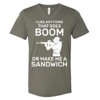 I Like Anything That Goes Boom V-Neck T-Shirt