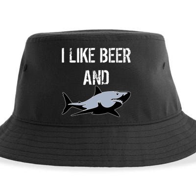 I Like Beer And Sharks Sustainable Bucket Hat