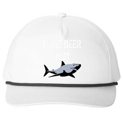 I Like Beer And Sharks Snapback Five-Panel Rope Hat