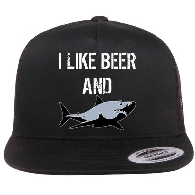 I Like Beer And Sharks Flatbill Hat