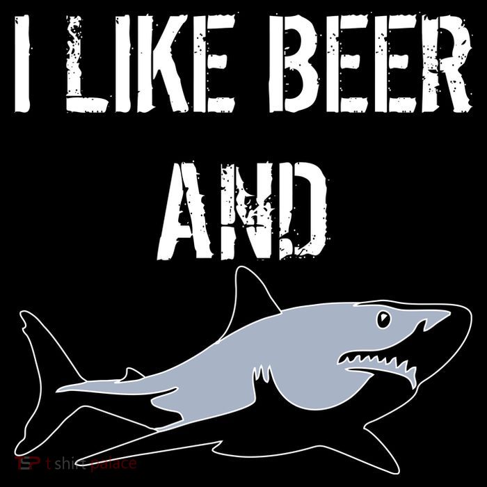I Like Beer And Sharks Youth Performance Sprint T-Shirt