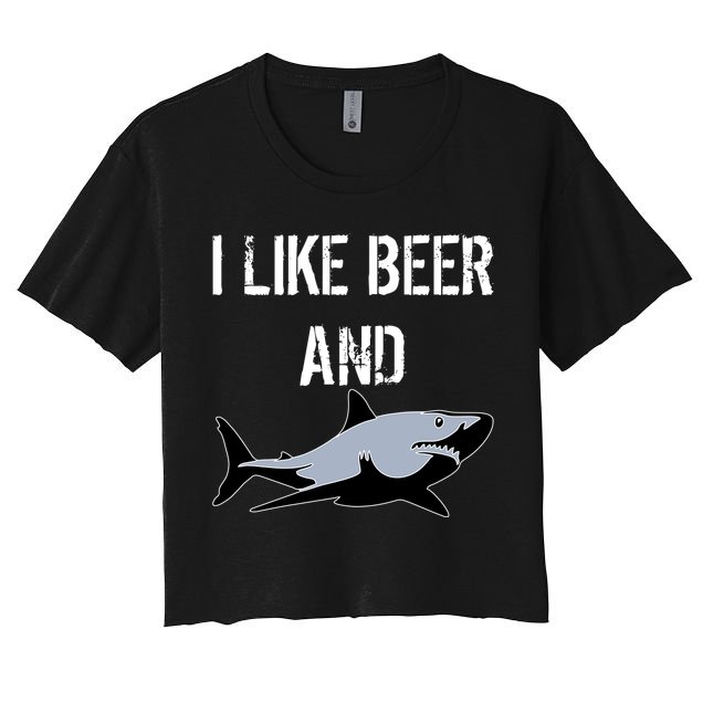 I Like Beer And Sharks Crop Top