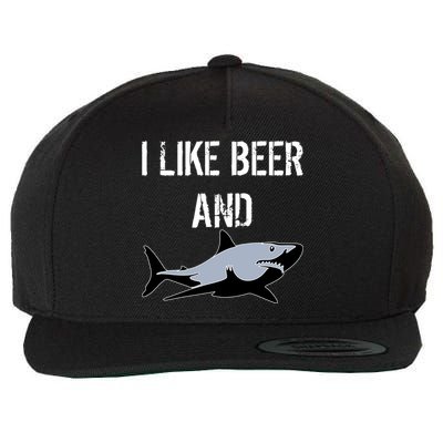 I Like Beer And Sharks Wool Snapback Cap