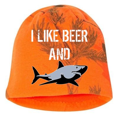 I Like Beer And Sharks Kati - Camo Knit Beanie