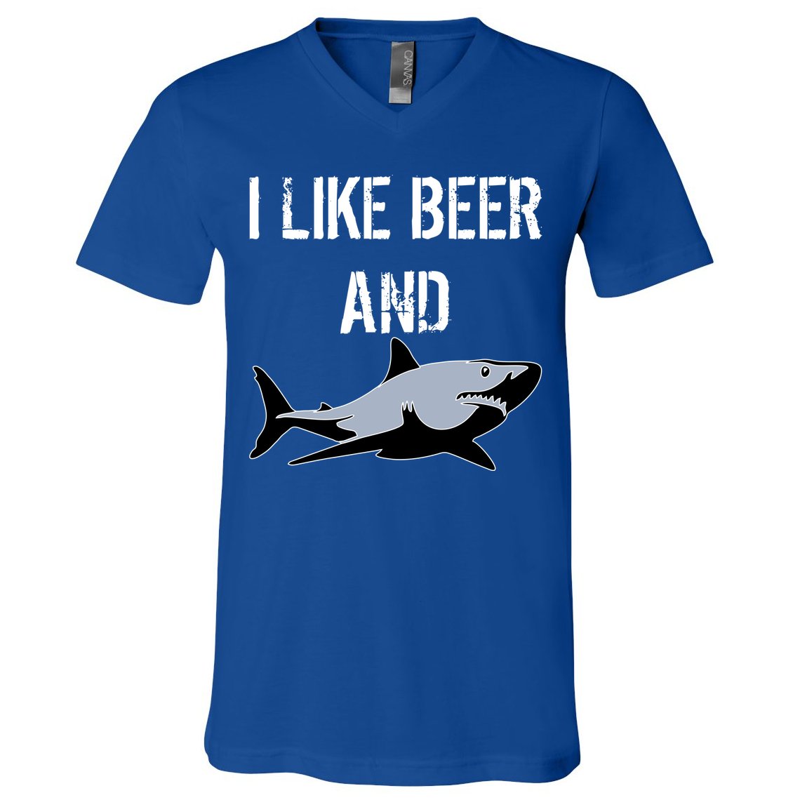 I Like Beer And Sharks V-Neck T-Shirt