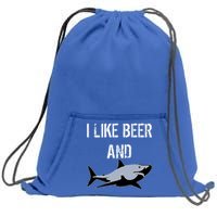 I Like Beer And Sharks Sweatshirt Cinch Pack Bag