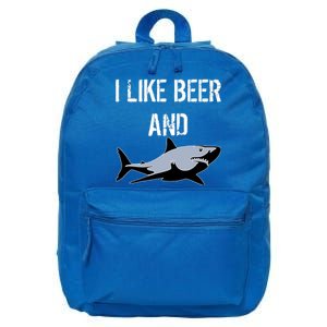 I Like Beer And Sharks 16 in Basic Backpack