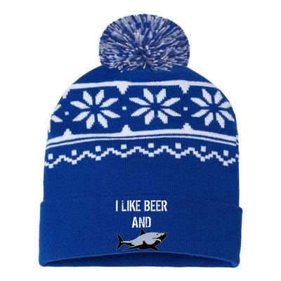 I Like Beer And Sharks USA-Made Snowflake Beanie