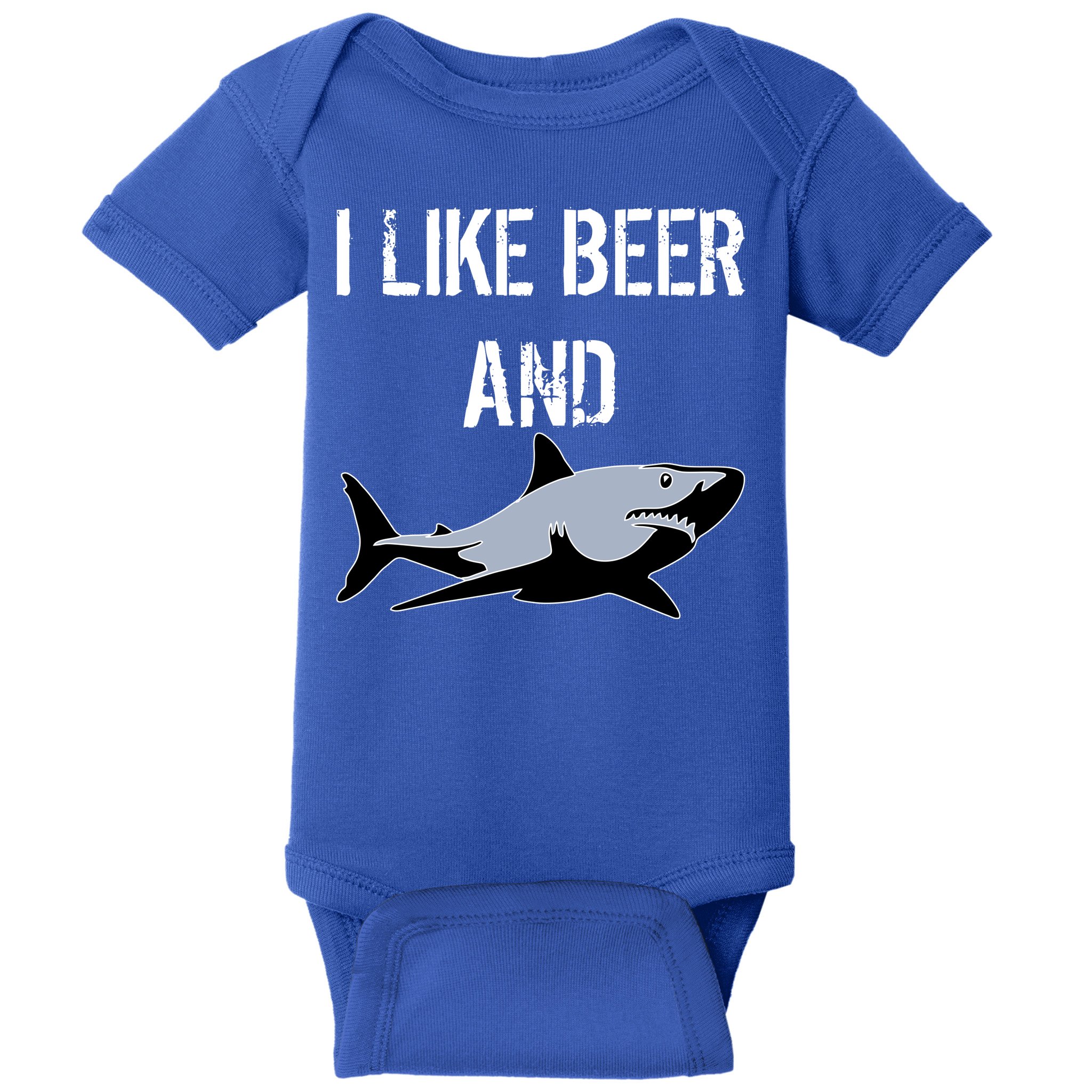 I Like Beer And Sharks Baby Bodysuit