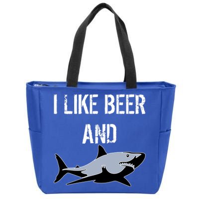 I Like Beer And Sharks Zip Tote Bag