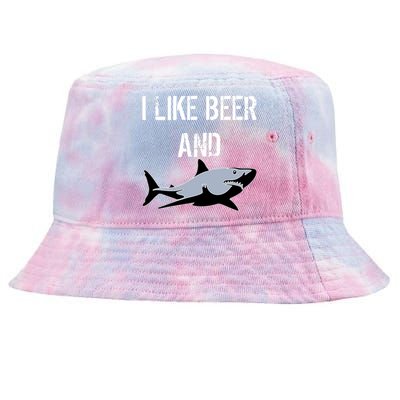 I Like Beer And Sharks Tie-Dyed Bucket Hat