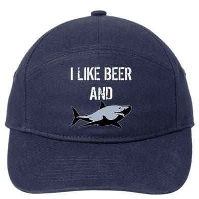 I Like Beer And Sharks 7-Panel Snapback Hat