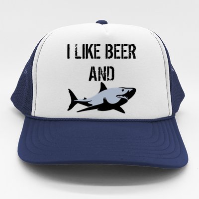 I Like Beer And Sharks Trucker Hat