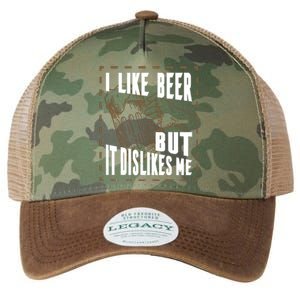 I Like Beer But It Dislikes Me Legacy Tie Dye Trucker Hat