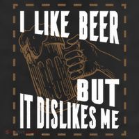 I Like Beer But It Dislikes Me 7 Panel Mesh Trucker Snapback Hat
