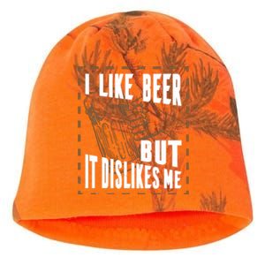 I Like Beer But It Dislikes Me Kati - Camo Knit Beanie