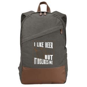 I Like Beer But It Dislikes Me Cotton Canvas Backpack