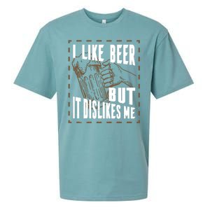 I Like Beer But It Dislikes Me Sueded Cloud Jersey T-Shirt