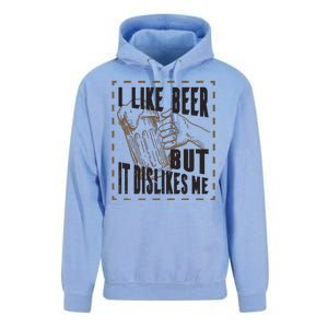 I Like Beer But It Dislikes Me Unisex Surf Hoodie