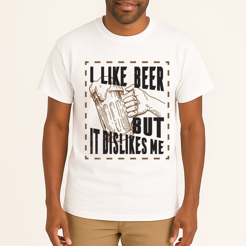 I Like Beer But It Dislikes Me Tall T-Shirt