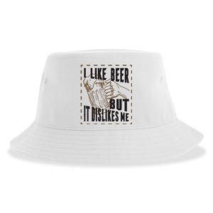 I Like Beer But It Dislikes Me Sustainable Bucket Hat