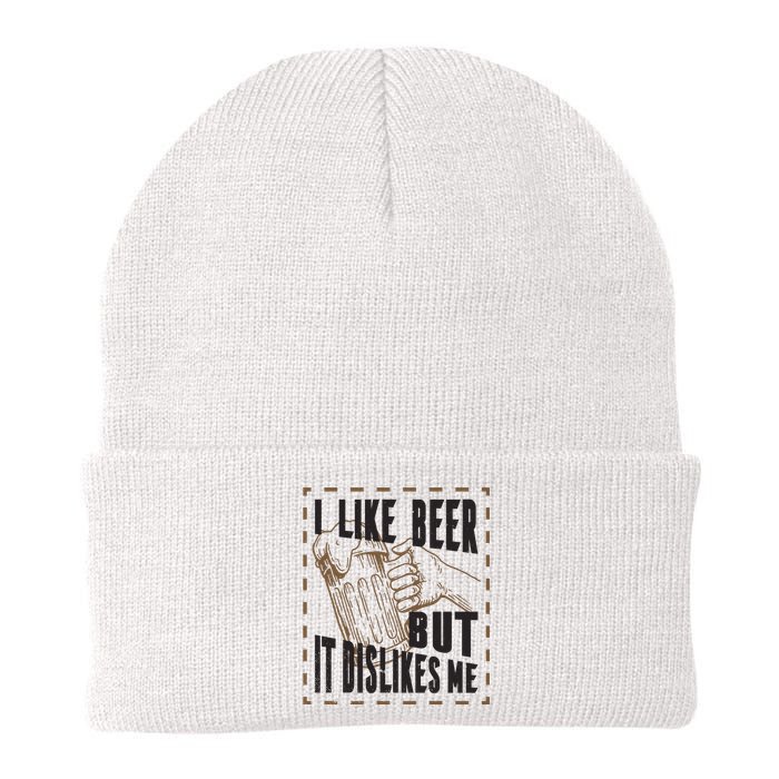 I Like Beer But It Dislikes Me Knit Cap Winter Beanie