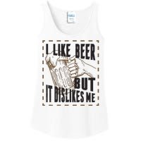 I Like Beer But It Dislikes Me Ladies Essential Tank