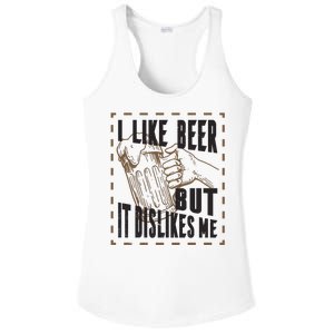 I Like Beer But It Dislikes Me Ladies PosiCharge Competitor Racerback Tank