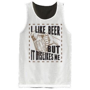 I Like Beer But It Dislikes Me Mesh Reversible Basketball Jersey Tank