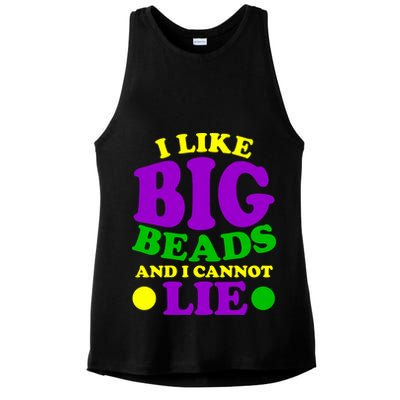 I Like Big Beads and I Cannot Lie Mardi Gras Ladies PosiCharge Tri-Blend Wicking Tank
