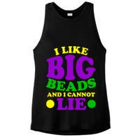 I Like Big Beads and I Cannot Lie Mardi Gras Ladies PosiCharge Tri-Blend Wicking Tank