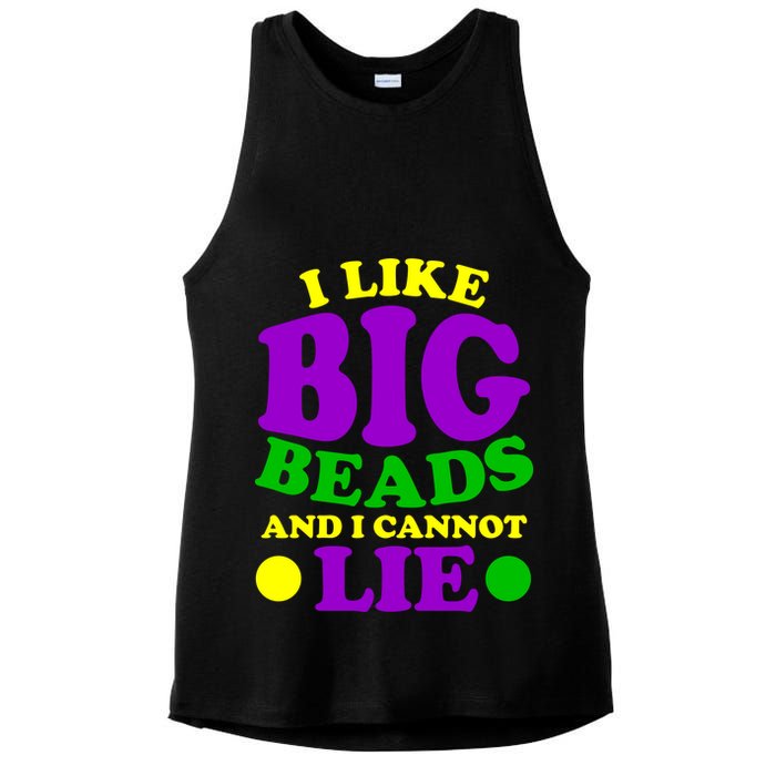 I Like Big Beads and I Cannot Lie Mardi Gras Ladies PosiCharge Tri-Blend Wicking Tank