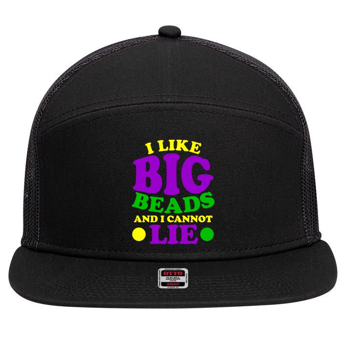 I Like Big Beads and I Cannot Lie Mardi Gras 7 Panel Mesh Trucker Snapback Hat