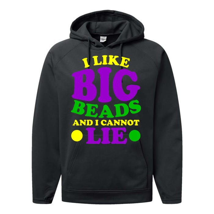 I Like Big Beads and I Cannot Lie Mardi Gras Performance Fleece Hoodie